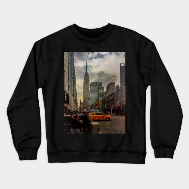 Rainy Day, Garment District, Manhattan, Nyc Crewneck Sweatshirt by eleonoraingrid